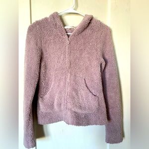 Barefoot dreams purple zip-up sweater , barely worn , size S